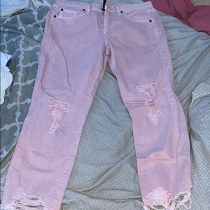 light pink ripped boyfriend jeans